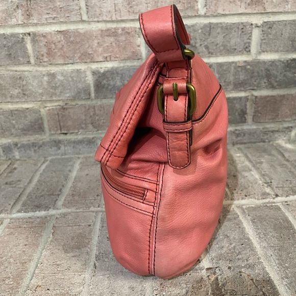 Fossil Pink Hobo Bag with Curved Top Design - Picture 3 of 16